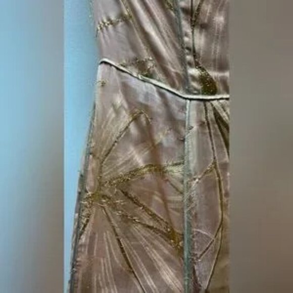 J. MENDEL Peach And Gold Bustier Ball GOWN Size 0/2 One Of A Kind Sample - Picture 11 of 16